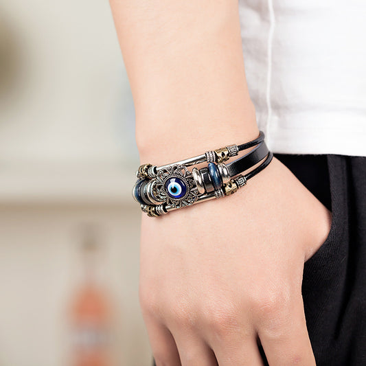 Nexzens™ Blue Eye Leather Bracelet