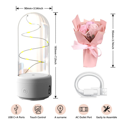 Nexzens™ Radiant Rose: 2-in-1 LED Light & Bluetooth Speaker