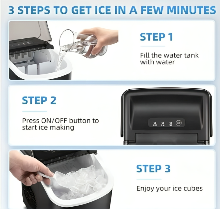 Nexzens™ Portable Ice Maker - Quick, Fresh Ice Anytime!