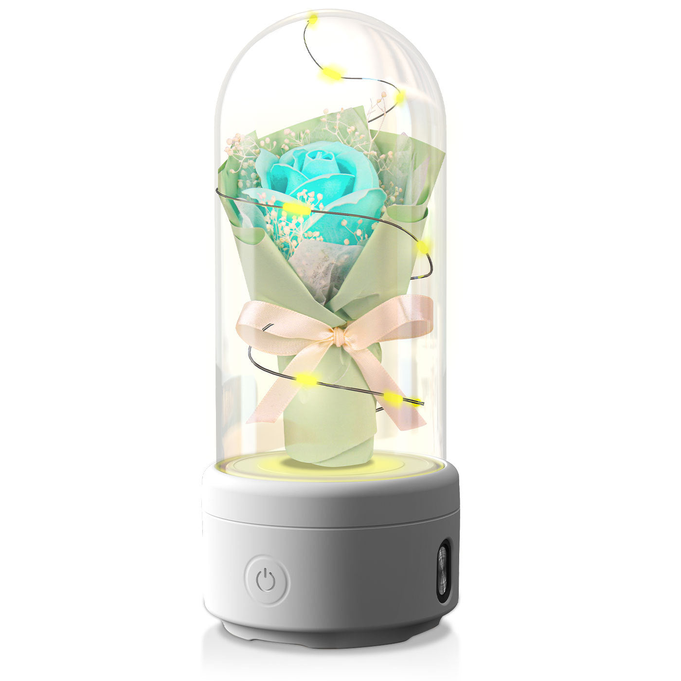 Nexzens™ Radiant Rose: 2-in-1 LED Light & Bluetooth Speaker