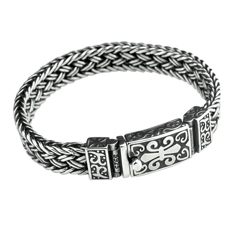 Nexzens™ Men's S925 Silver Wide Braided Bracelet