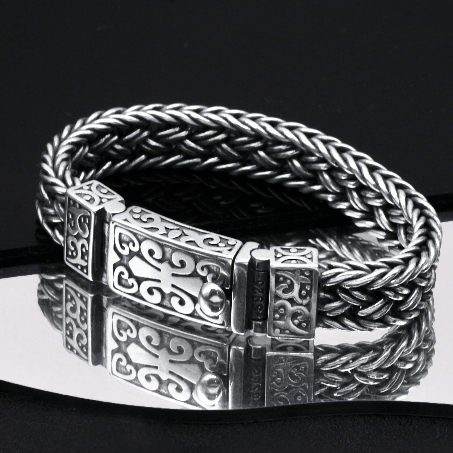 Nexzens™ Men's S925 Silver Wide Braided Bracelet