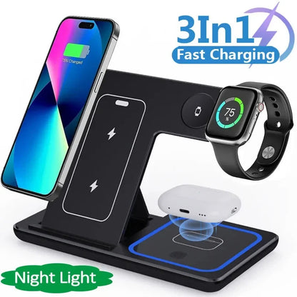 Nexzens™ 3-in-1 Foldable Fast Wireless Charger Stand